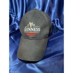 Guinness Official Black Solid Adjustable Baseball Hat Cap 59cm 100% Cotton
